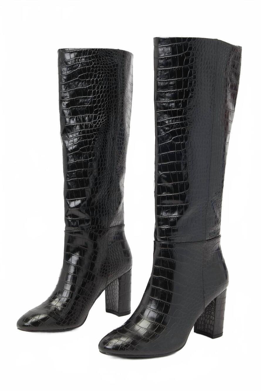 NEW CHINESE LAUNDRY women's krafty croc knee-high boot in black